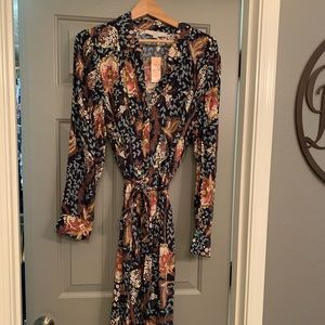 Loft button front midi dress